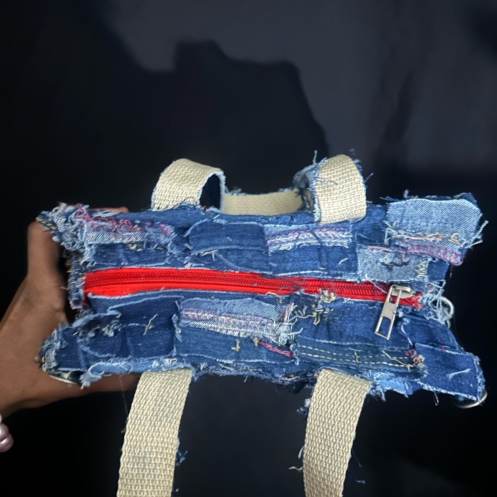 Handcrafted Denim Patchwork Tote - image 5